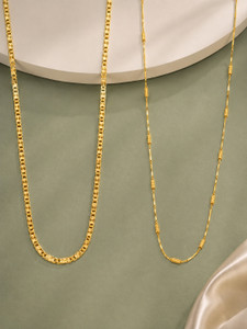 Zeraki Jewels Elegant Daily Wear Gold-Plated Brass Chain for Women Stylish Jewellery Brass Chain