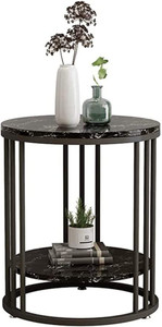 Deimos Modern Style Coffee Table Living Room Coffee Table with BLACK Metal Frame Engineered Wood Nesting Table
