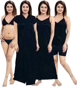 KS TRADERS Women Robe and Lingerie Set