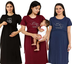 FUSIONBABY Women Maternity/Nursing Nighty