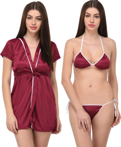 POSU TRENDZ Women Robe and Lingerie Set