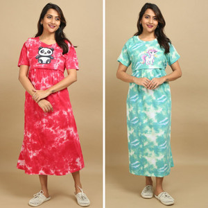 Mayaval Women Maternity/Nursing Nighty