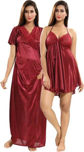 Mishka Fashion Women Nighty with Robe