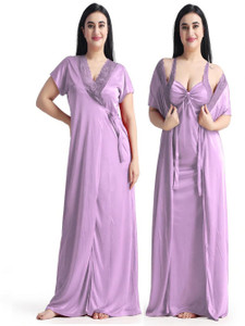 NIGHT KEYS Women Nighty with Robe