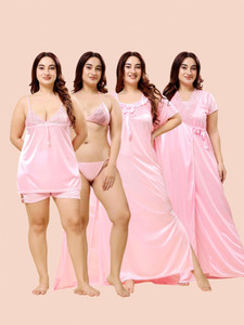 THUMKA Women Nighty with Robe