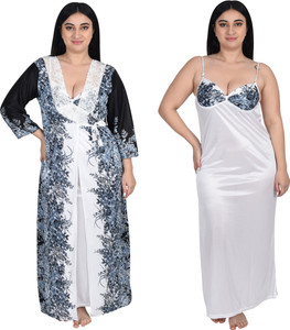 Cotovia Women Nighty with Robe