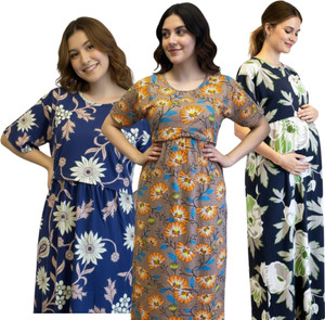 BhuwanaTex Women Maternity/Nursing Nighty