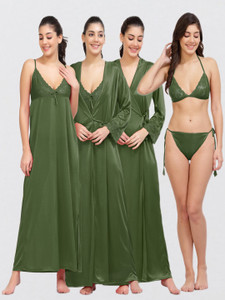 NIGHT KEYS Women Nighty with Robe