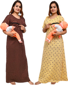 ANKONA Women Maternity/Nursing Nighty