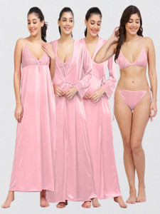 NIGHT KEYS Women Nighty with Robe