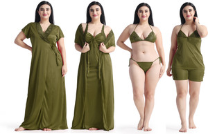 NIGHT KEYS Women Nighty with Robe