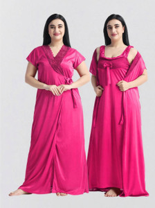 NIGHT KEYS Women Nighty with Robe