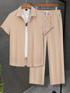 HARI Men Beige Night Suit Set - Image 5