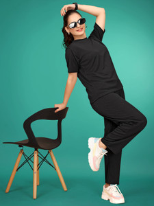HouseOfCommon Solid Women Track Suit