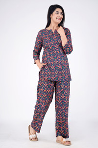 MintMarie Women Printed Multicolor Night Suit Set