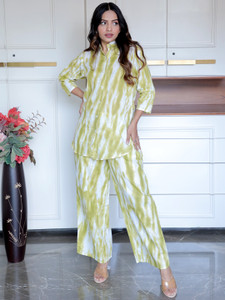 LIBAS Women Printed Green Shirt & Pyjama set
