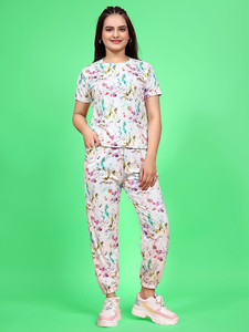 SAKARMAA Women Printed Multicolor Night Suit Set