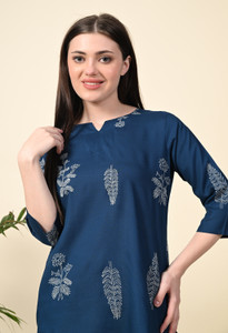 DreamBe Women Floral Print Blue Night Suit Set