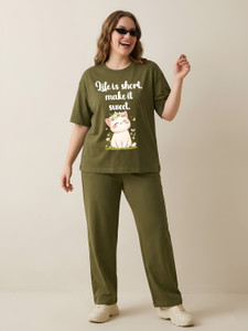 Shonisha Women Graphic Print Multicolor Top & Pyjama Set