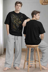 MADBROS Men Black, Grey Night Suit Set - Image 6