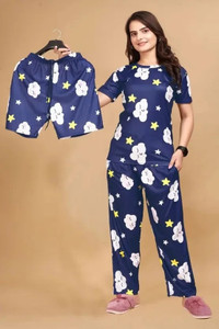 BlackBasket Women Printed Multicolor Night Suit Set