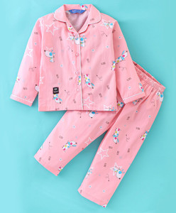 अल्ट्रिना छोटे बच्चों और छोटी बच्चियों के लिए प्रिंटेड बहुरंगी नाइट सूट सेट