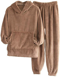 Pollo Loco Women Solid Brown Night Suit Set