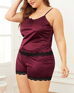 Vastly Women Self Design Maroon Top & Shorts Set