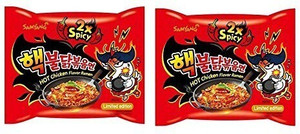 Samyang 2X Spicy Hot Chicken Flavour Instant Korean Noodles , 2X140 Gm(Pack of 2) (Imported) Hakka Noodles Non-vegetarian