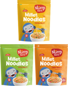 Slurrp Farm No Maida Not Fried Foxtail, Little Millet & Curry Masala, Pack of 3 Hakka Noodles