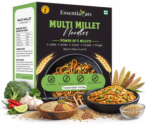 essentiaeats No Maida Multi Millet Noodles Pack of 2 | Not Fried, No MSG, No Junk Hakka Noodles Vegetarian