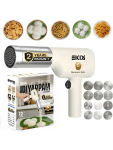EKIY Electric Idiyappam/Noolappam/Muruke/Pakkavada/Noodles Maker 12 in 1 | 1500mAh Spaghetti and Pasta Maker