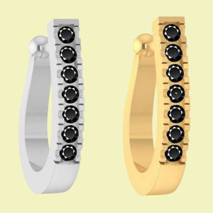 VAMA Onyx, Cubic Zirconia Gold-plated Plated Crystal, Stone, Metal Nose Ring