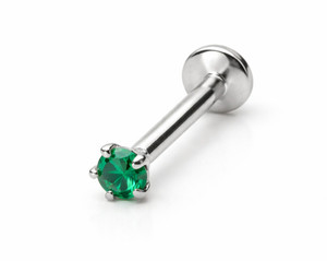 Positive Pranic Diamond Silver Plated Crystal Nose Ring