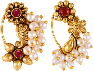 VIGHNAHARTA Pearl Gold-plated Plated Alloy Nathiya