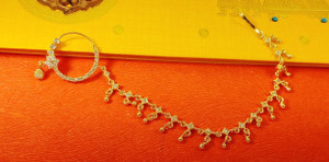 GEMRON JEWEL Diamond Gold-plated Plated Alloy Nose Ring