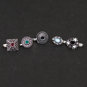 AHOORA ENTERPRISES Pearl Silver Plated Alloy Nose Stud