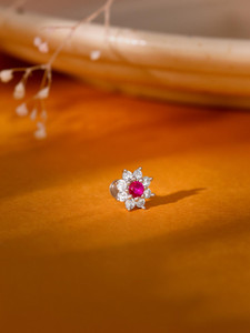GIVA Zircon Rhodium Plated Sterling Silver Nose Ring
