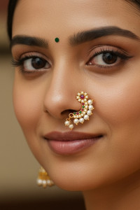 अंज Cubic Zirconia गोल्ड प्लेटेड प्लेटेड अलॉय नोज़ स्टड