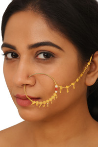 SMARNN Zircon, Beads Gold-plated Plated Metal, Stone Nathiya
