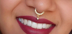 Momique Emerald Gold-plated Plated Alloy Nose Ring