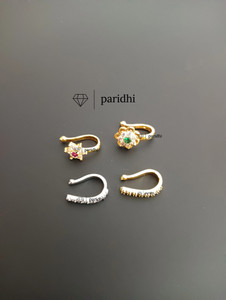 Paridhi Gold-plated Plated Brass, Copper Nose Stud Set