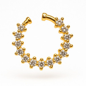JANBLISS Crystal Gold-plated Plated Alloy Nose Ring