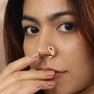 THANU'S CRAFT Pearl Gold-plated Plated Metal, Mother of Pearl Nathiya