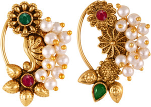 VIGHNAHARTA Pearl Gold-plated Plated Alloy Nathiya