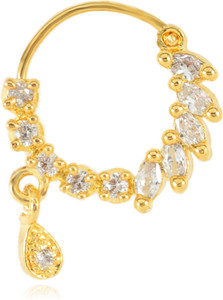GEMRON JEWEL Crystal Rhodium Plated Alloy Nose Ring