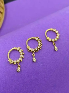 HATRENDZ Zircon Gold-plated Plated Brass Nose Ring