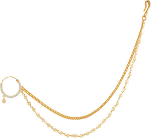 GEMRON JEWEL Rhodium Plated Alloy Nose Ring