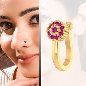 THANU'S CRAFT Crystal Silver Plated Metal Nose Ring