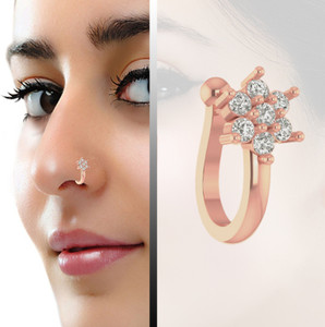 VAMA Crystal Copper Plated Metal Nose Ring